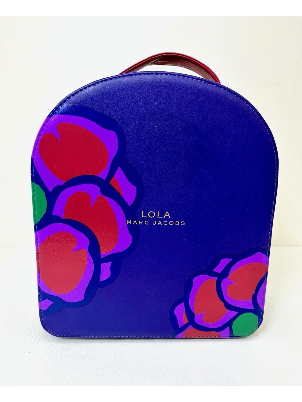 Marc Jacobs Lola Purple Floral Makeup Vanity Case Train Storage Box Case Bag